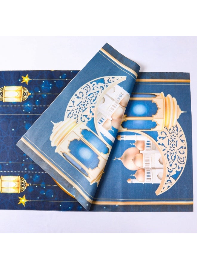 مفرش طاولة رمضان مبارك - زينة طاولة رمضان فوانيس المسجد الإسلامية - مستلزمات زينة حفلة رمضان مبارك 2026 - Image 4